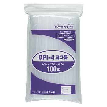 セイニチ ユニパックGP ヨコ長タイプ ヨコ280×タテ200×厚み0.04mm GPI-4ヨコナガ 1パック(100枚)