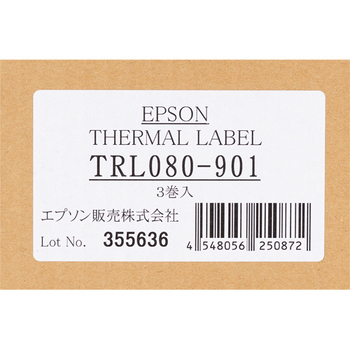 エプソン サーマルラベルロール紙 80mm幅 76×25.4mm 約1260枚/巻 ノーマル保存 TRL080-901 1箱(3巻)