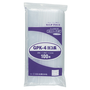 セイニチ ユニパックGP ヨコ長タイプ ヨコ400×タテ280×厚み0.04mm GPK-4ヨコナガ 1パック(100枚)