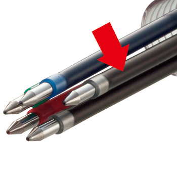 TANOSEE 油性4色ボールペン 0.7mm (軸色 クリア) バネクリップ仕様 1本