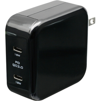 オウルテック Power Delivery Quick Charge 3.0対応ACUSB充電器 ブラック OWL-ACTC2PD-BK 1個