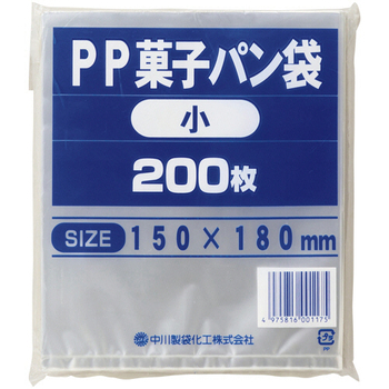 中川製袋化工 PP菓子パン袋 小 180×150mm S005194 1セット(600枚:200枚×3パック)