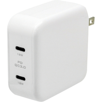 オウルテック Power Delivery Quick Charge 3.0対応ACUSB充電器 ホワイト OWL-ACTC2PD-WH 1個