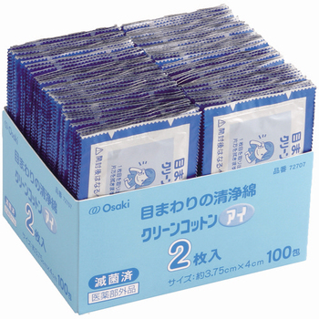 オオサキメディカル クリーンコットンアイ 72707 1箱(200枚:2枚×100包)