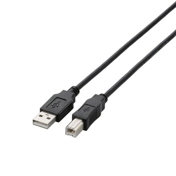 エレコム USB2.0ケーブル (A)オス-(B)オス ブラック 2.0m RoHS指令準拠(10物質) U2C-BN20BK 1本