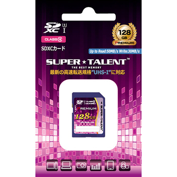 スーパータレント UHS-I対応SDXCメモリーカード CLASS10 128GB ST28SU1P 1枚