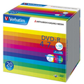 バーベイタム データ用DVD-R 4.7GB 1-16倍速 ホワイトワイドプリンタブル 5mmスリムケース DHR47JP20V1 1パック(20枚)