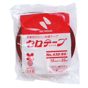 ニチバン 産業用セロテープ No.430 15mm×35m 赤 4301-15 1セット(10巻)