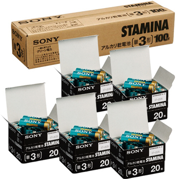 ソニー アルカリ乾電池 STAMINA 単3形 業務用パック LR6SG100XD 1セット(200本:100本×2箱)