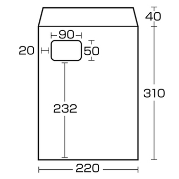 ハート 透けない封筒 ケント A4 グラシン窓付 100g/m2 〒枠なし XEP732 1セット(500枚:100枚×5パック)