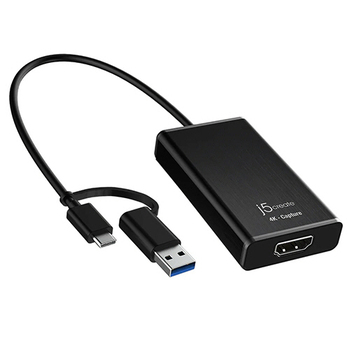 j5 Create USB 4K HDMIキャプチャーアダプタ ブラック JVA11 1台