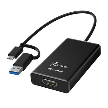 j5 Create USB 4K HDMIキャプチャーアダプタ ブラック JVA11 1台