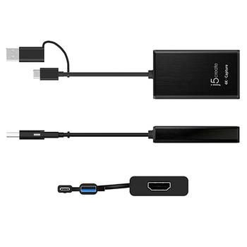 j5 Create USB 4K HDMIキャプチャーアダプタ ブラック JVA11 1台