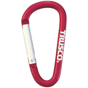TRUSCO カラビナ 線径5×50mm D型 レッド TKN550R 1個