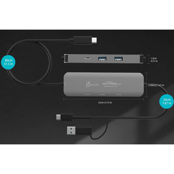 j5 Create ワームホールスイッチ PCリンクハブ USB-C to USB-C&A JCH462 1個