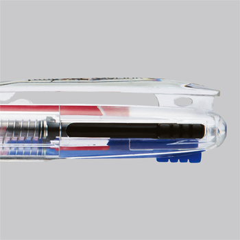 TANOSEE ノック式ゲルインク3色ボールペン 0.5mm (軸色:クリア) 1セット(10本)