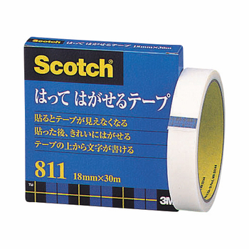 3M スコッチ はってはがせるテープ 811 大巻 18mm×30m 紙箱入 811-3-18 1巻