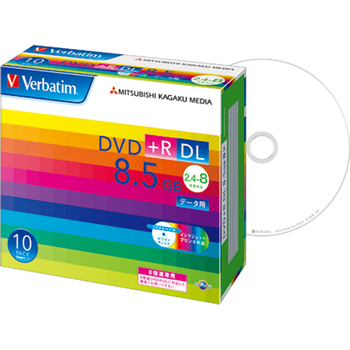 バーベイタム データ用DVD+R DL 8.5GB 8倍速 ワイドプリンタブル 5mmスリムケース DTR85HP10V1 1パック(10枚)