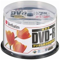 バーベイタム 録画用DVD-R 120分 16倍速 ワイドプリンタブル スピンドルケース VHR12JPP50 1パック(50枚)