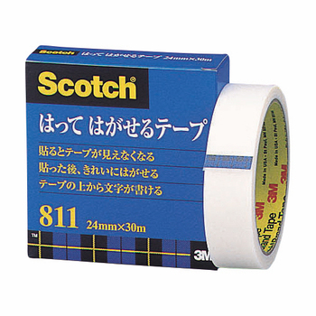 3M スコッチ はってはがせるテープ 811 大巻 24mm×30m 紙箱入 811-3-24 1巻