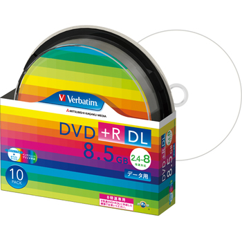 バーベイタム データ用DVD+R DL 8.5GB 8倍速 ワイドプリンタブル スピンドルケース DTR85HP10SV1 1パック(10枚)