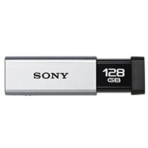 ソニー USBメモリー ポケットビット Tシリーズ 128GB シルバー キャップレス USM128GT S 1個