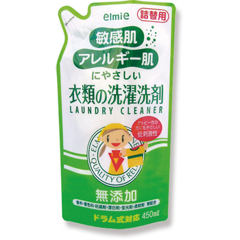 コーセー エルミー 敏感肌・アレルギー肌にやさしい衣類の洗濯洗剤 詰替え 450ml 021670 1個