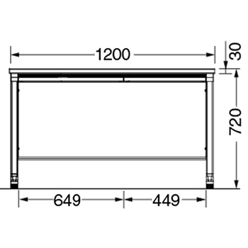 エランサ (N)オフィスデスク 平机 幅1200×奥行700×高さ720mm 本体:ブラック 天板:アッシュブラウン(お客様組立) DL-M127F-BM 1台