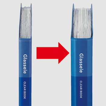 コクヨ クリヤーブック(Glassele) 固定式・背ポケット A4タテ 80ポケット 背幅44-59mm ブルー ラ-GLB80B 1セット(4冊)