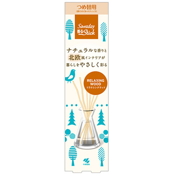 小林製薬 サワデー 香るスティック 北欧 リラクシングウッド つめ替用 70ml 1セット