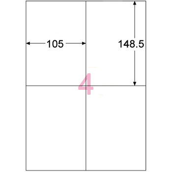 ヒサゴ エコノミーラベル A4 4面 105×148.5mm ELM003 1冊(100シート)