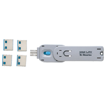 サンワサプライ USBコネクタ取付けセキュリティ ブルー SL-46-BL 1個