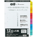 TANOSEE ラミネートタブダブルインデックス A4タテ 2穴 12山「4月-3月」 1パック(5組)