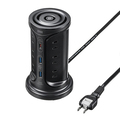サンワサプライ USB充電機能付きタワー型タップ 2P・12個口+Type-C×1/USB-A×2ポート ブラック 2m TAP-B112C1A2BK 1個