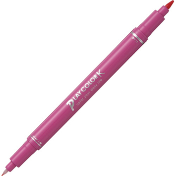 トンボ鉛筆 水性サインペン プレイカラーK ツインタイプ 12色(各色1本) GCF-011 1パック