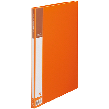 TANOSEE 書類が入れやすいクリヤーファイル「ヨコカラ」 A4タテ 40ポケット 背幅11mm オレンジ 1セット(10冊)