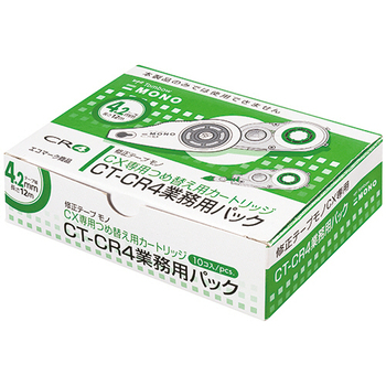 トンボ鉛筆 修正テープ モノCX用カートリッジCR4 紙箱入り 4.2mm幅×12m CT-CR4BLK10P 1パック(10個)