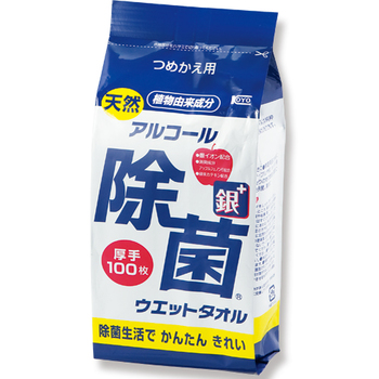 コーヨー化成 天然アルコール除菌ウェットタオル 詰替用 1パック(100枚)