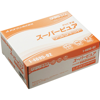 アズワン アズフィット スーパーピュア PVC パウダーフリー クリーンパック M 1-4695-02 1箱(100枚)