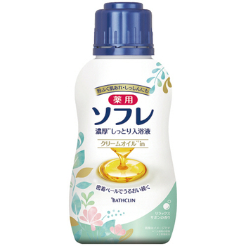 バスクリン 薬用ソフレ 濃厚しっとり入浴液 リラックスサボンの香り 本体 480mL 1本