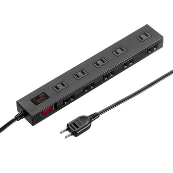 サンワサプライ 雷ガードタップ 2P・10個口 3m ブラック TAP-SP2110N-3BK 1個