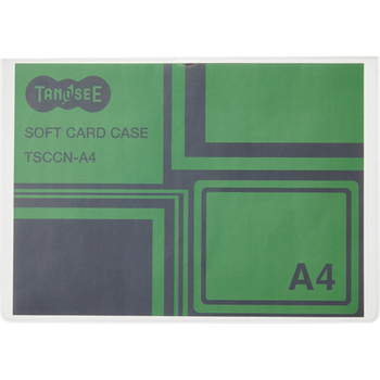 TANOSEE ソフトカードケース A4 半透明(梨地クリア) 再生オレフィン製 1セット(20枚)