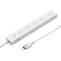 サンワサプライ 雷ガードタップ 2P・10個口 5m ホワイト TAP-SP2110N-5W 1個