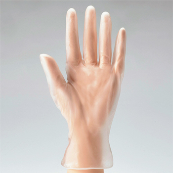 オカモト エコソフトグローブ プラスチック手袋 パウダー付 M 半透明 OM-320-M 1箱(100枚)