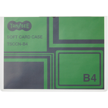 TANOSEE ソフトカードケース B4 半透明(梨地クリア) 再生オレフィン製 1セット(20枚)