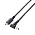 エレコム ノートPC用充電ケーブル(USB Type-C/DC4.0mmコネクター/60W) ブラック 2m RoHS指令準拠(10物質) DC-PDD20BK
