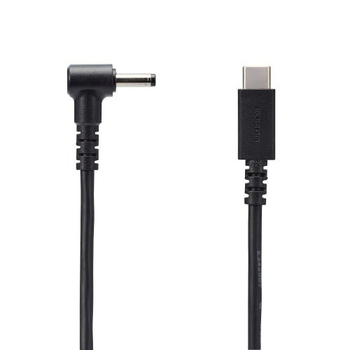 エレコム ノートPC用充電ケーブル(USB Type-C/DC4.0mmコネクター/60W) ブラック 2m RoHS指令準拠(10物質) DC-PDD20BK
