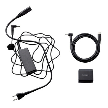 エレコム ノートPC用充電ケーブル(USB Type-C/DC4.0mmコネクター/60W) ブラック 2m RoHS指令準拠(10物質) DC-PDD20BK