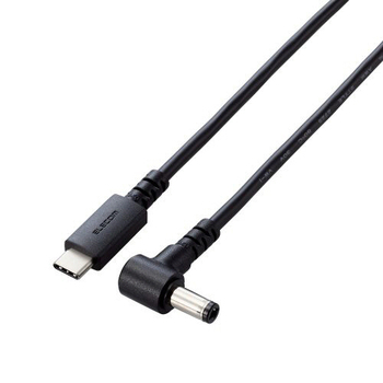 エレコム ノートPC用充電ケーブル(USB Type-C/DC5.5mmコネクター/60W) ブラック 2m RoHS指令準拠(10物質) DC-PDF20BK