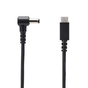 エレコム ノートPC用充電ケーブル(USB Type-C/DC5.5mmコネクター/60W) ブラック 2m RoHS指令準拠(10物質) DC-PDF20BK